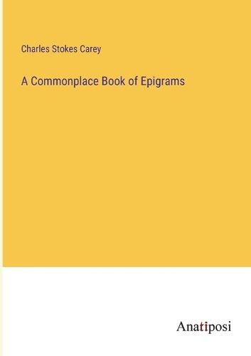 Cover image for A Commonplace Book of Epigrams