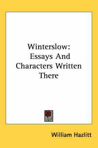 Cover image for Winterslow: Essays and Characters Written There