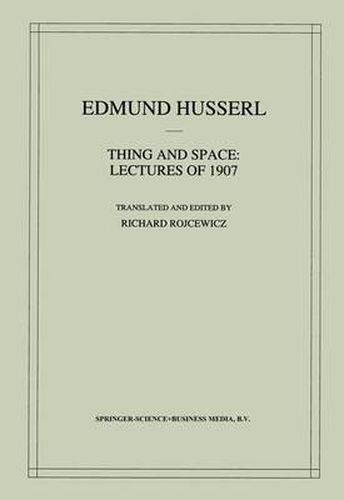 Cover image for Thing and Space: Lectures of 1907