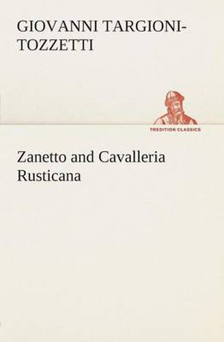 Cover image for Zanetto and Cavalleria Rusticana