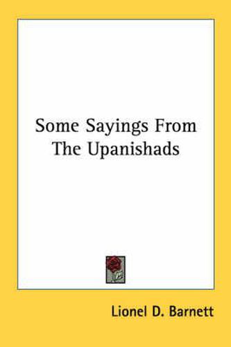 Cover image for Some Sayings from the Upanishads