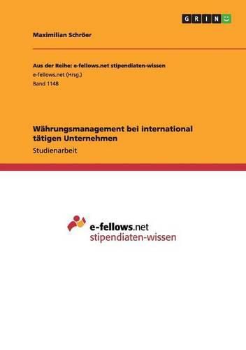 Cover image for Wahrungsmanagement bei international tatigen Unternehmen