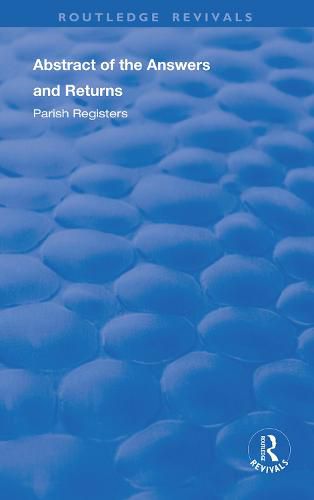 Cover image for Census Reports: 1801: Abstract of the Answers and Returns, Parish Registers