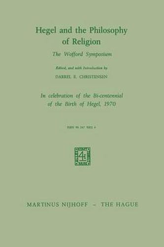 Cover image for Hegel and the Philosophy of Religion: The Wofford Symposium