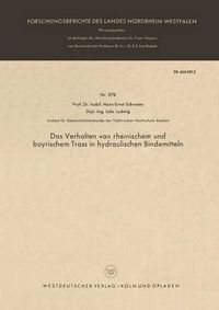 Cover image for Das Verhalten Von Rheinischem Und Bayrischem Trass in Hydraulischen Bindemitteln