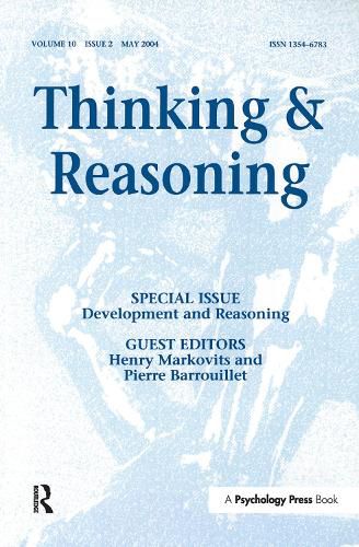 Cover image for Development and Reasoning: A Special Issue of Thinking and Reasoning