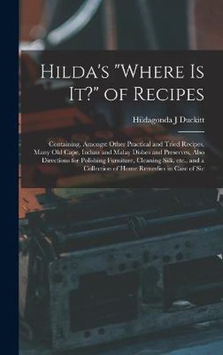 Cover image for Hilda's "where is it?" of Recipes