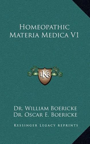 Homeopathic Materia Medica V1