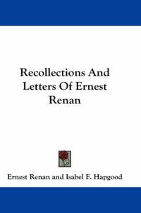 Cover image for Recollections and Letters of Ernest Renan