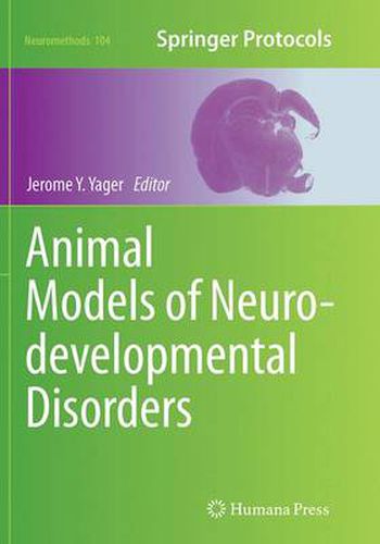 Cover image for Animal Models of Neurodevelopmental Disorders