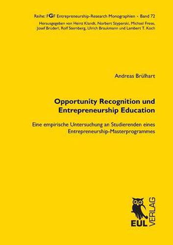 Cover image for Opportunity Recognition und Entrepreneurship Education