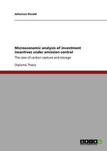Cover image for Microeconomic analysis of investment incentives under emission control: The case of carbon capture and storage