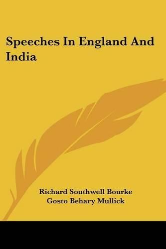 Cover image for Speeches in England and India