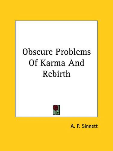 Cover image for Obscure Problems of Karma and Rebirth