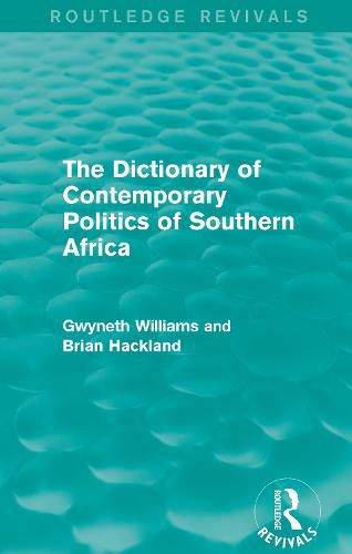 Cover image for The Dictionary of Contemporary Politics of Southern Africa