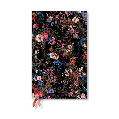 Floralia (William Kilburn) Maxi 12-month Vertical Hardback Dayplanner 2025 (Elastic Band Closure)