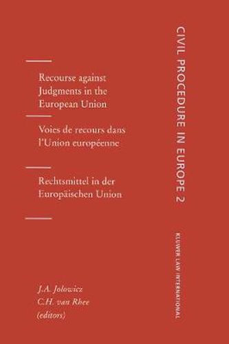Cover image for Recourse against Judgments in the European Union: Recourse Against Judgements in the European Union, Vol 2