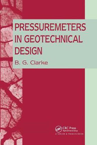 Cover image for Pressuremeters in Geotechnical Design