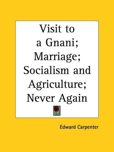 Cover image for Visit to a Gnani; Marriage; Socialism and Agriculture; Never Again (1905)