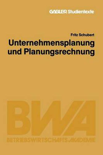 Cover image for Unternehmensplanung Und Planungsrechnung