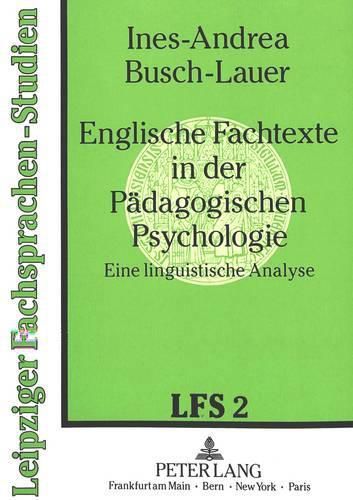 Cover image for Englische Fachtexte in Der Paedagogischen Psychologie: Eine Linguistische Analyse