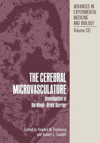 Cover image for The Cerebral Microvasculature: Investigation of the Blood-Brain Barrier