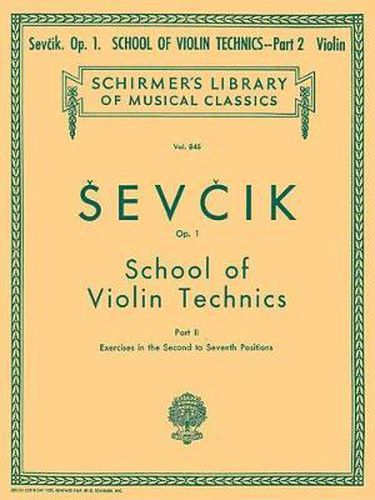 Cover image for School of Violin Technics, Op. 1 - Book 2