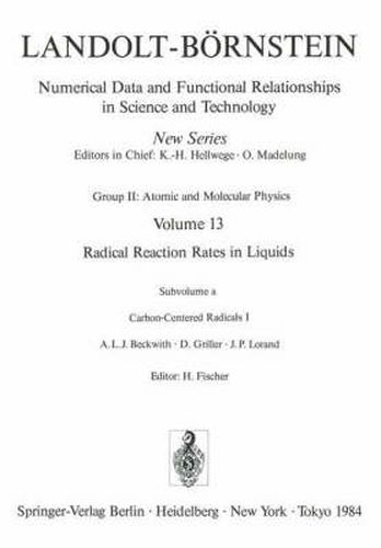 Cover image for Carbon-centered Radicals I / Kohlenstoffradikale I: Gruppe/Group 2