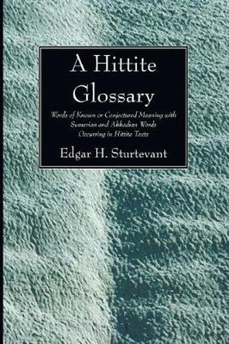 Cover image for A Hittite Glossary