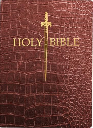 KJV Sword Bible, Large Print, Walnut Alligator Bonded Leather, Thumb Index