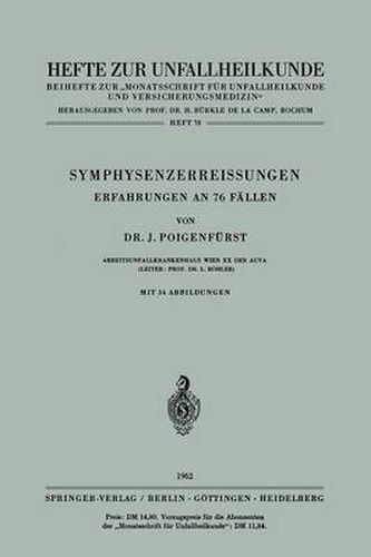 Cover image for Symphysenzerreissungen: Erfahrungen an 76 Fallen