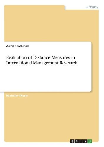 Cover image for Evaluation of Distance Measures in International Management Research