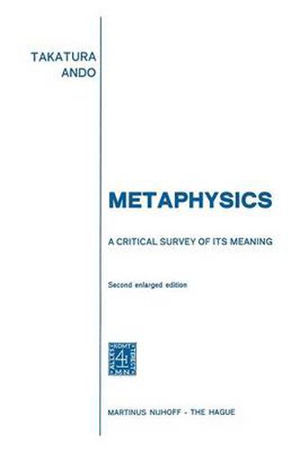 Cover image for Metaphysics: A Critical Survey of its Meaning