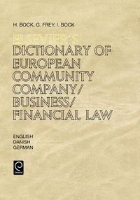 Cover image for Elsevier's Dictionary of European Community Company/Business/Financial Law