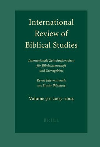 Cover image for International Review of Biblical Studies, Volume 50 (2003-2004)