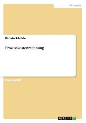 Cover image for Prozesskostenrechnung