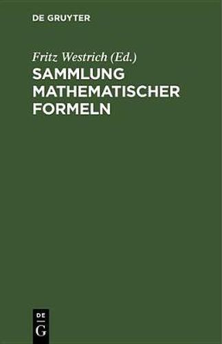 Cover image for Sammlung Mathematischer Formeln