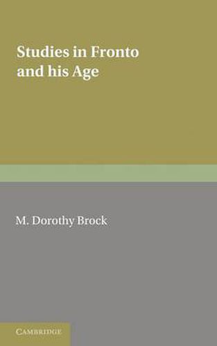 Cover image for Studies in Fronto and his Age