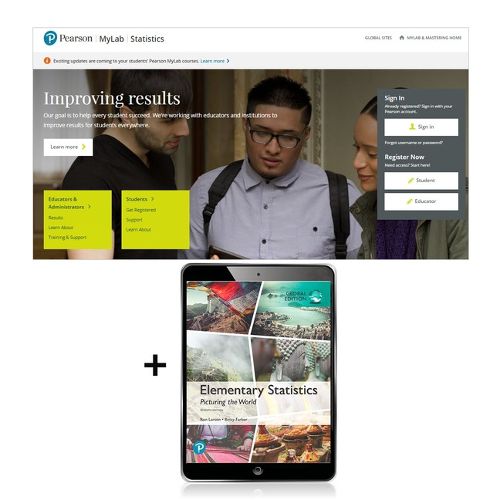 Cover image for Elementary Statistics: Picturing the World, Global Edition -- MyLab Statistics with Pearson eText