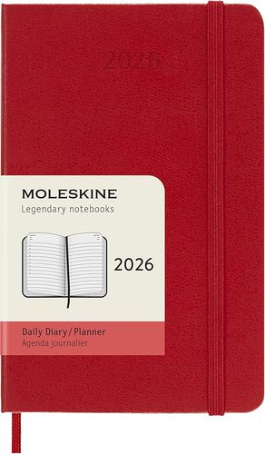 Cover image for Scarlet Moleskine Hardcover Pocket Daily 2026 Moleskine Diary