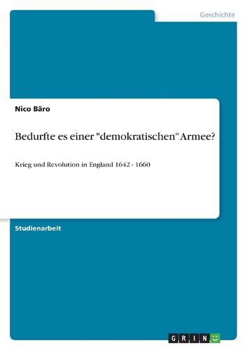 Cover image for Bedurfte es einer  demokratischen  Armee?