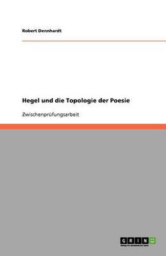 Cover image for Hegel Und Die Topologie Der Poesie