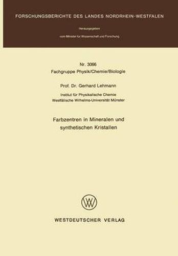 Cover image for Farbzentren in Mineralen Und Synthetischen Kristallen