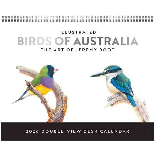 Birds of Australia, The Art of Jeremy Boot 2026 Double View Desk Easel Calendar