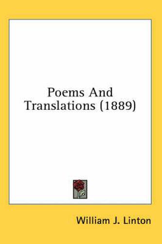 Cover image for Poems and Translations (1889)