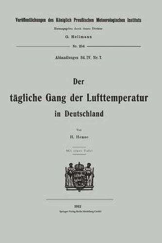 Cover image for Der Tagliche Gang Der Lufttemperatur in Deutschland