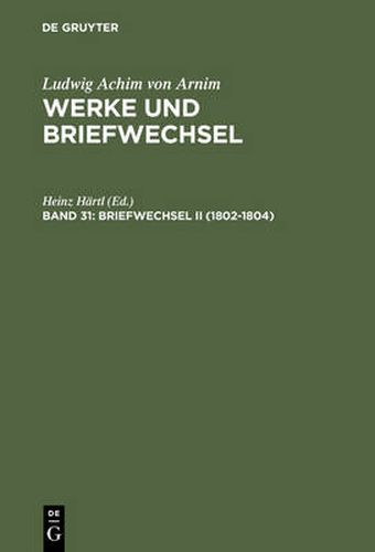Cover image for Briefwechsel II (1802-1804)