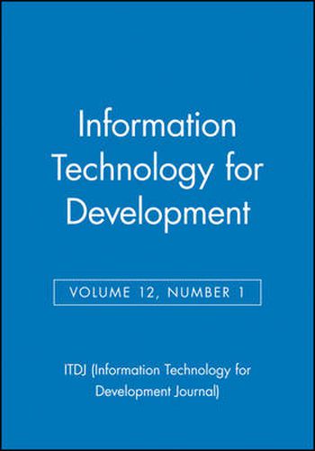 Cover image for Information Technology for Development V12,  Number 1