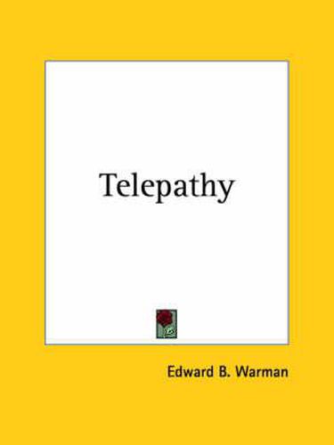 Cover image for Telepathy (1910)