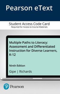 Cover image for Multiple Paths to Literacy: Assessment and Differentiated Instruction for Diverse Learners, K-12 -- Enhanced Pearson eText